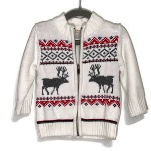 Gymboree Knitted 100% Cotton Winter Cozy Sweater Zip Up Cardigan